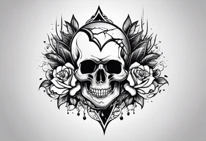 Solid thick lines.
Broken heart with skull.
Respect, honesty 
Not to much detail or fine lines.
Bold tattoo idea
