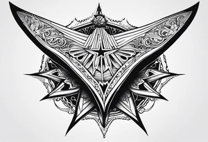 Manta ray nautical star tattoo idea