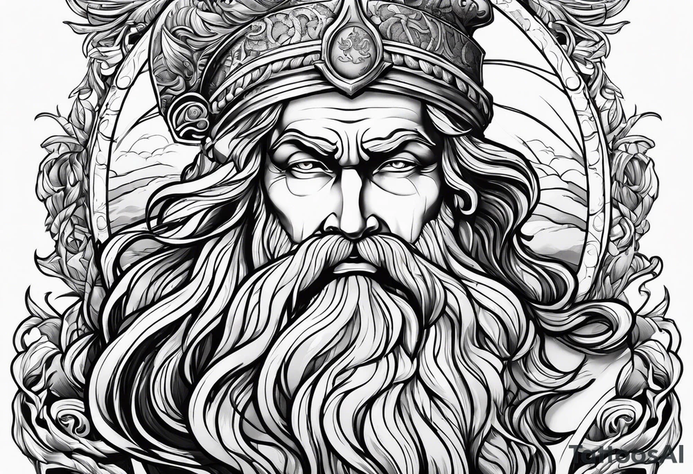 Poseidon mit umhang tattoo idea