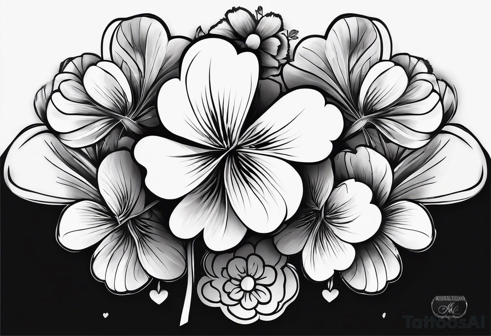 A clover with the Name mama tattoo idea