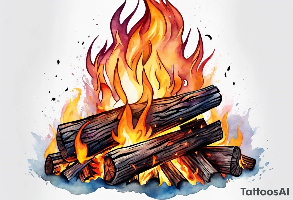 bonfire without skull tattoo idea