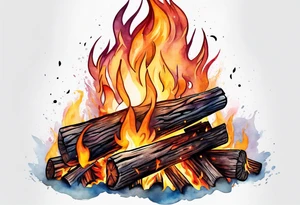 bonfire without skull tattoo idea