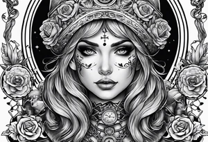 full sleeve skeleton sailor mermaid mechanical nautical tattoo idea