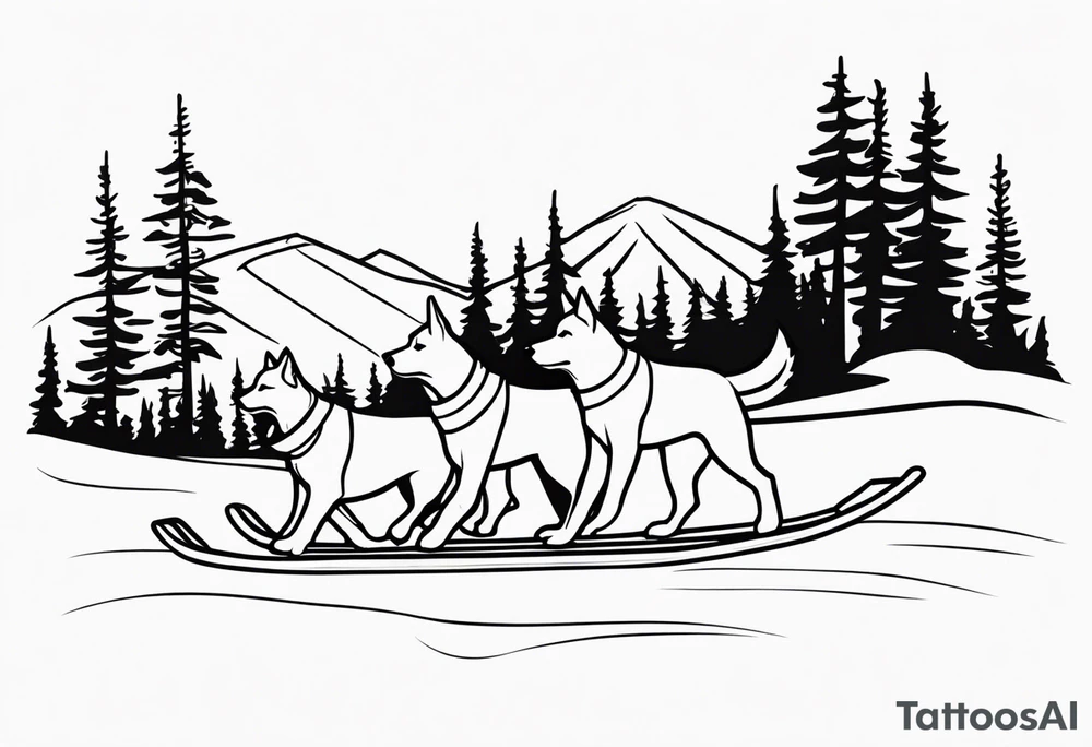 dog sled tattoo idea