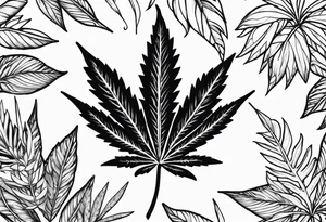 Zig zag marijuana leaf tattoo idea