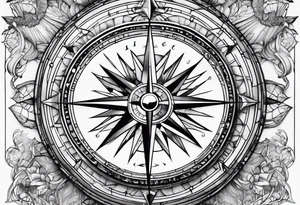 glass broken on compass tattoo idea