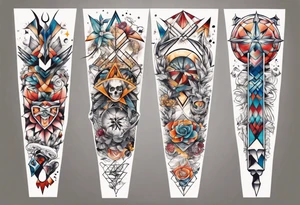 patchwork tattoo for full arms tattoo idea