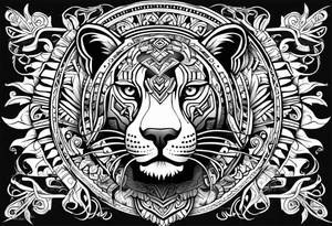 aztec jaguar tribal tattoo idea