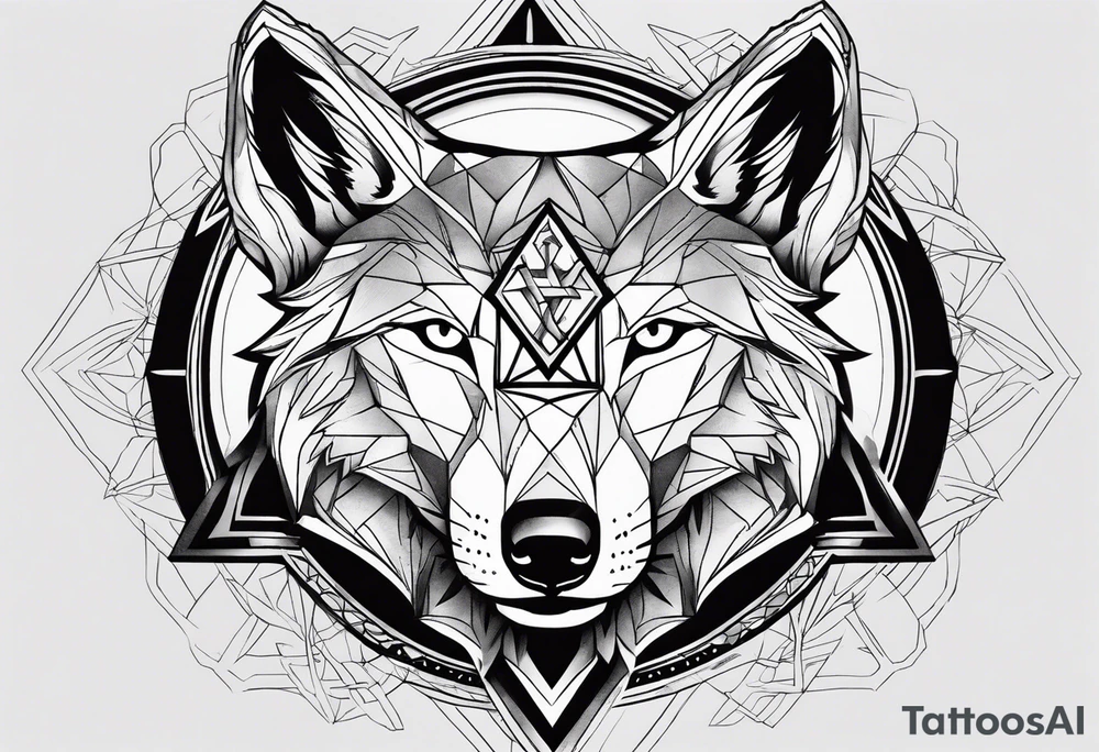 The trinity symbol and a wolf. tattoo idea