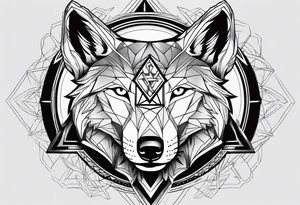 The trinity symbol and a wolf. tattoo idea