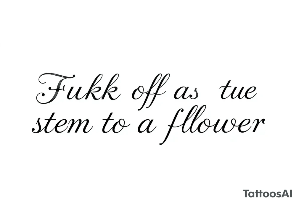 Fuck off as the stem to a flower tattoo idea