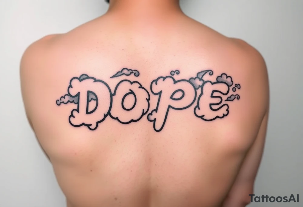 Dope spelled out in smoke
Clouds tattoo idea