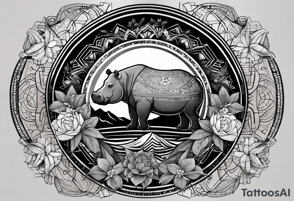 Very asymmetrical, +geometric pattern, with realistic full moon, with hippo,+tribal, +geometric, +inkart , +blackwork, +grey scale, + sketch
with wintersweet flower bud, +inkart touch, +for men, detailed , combined favourite , tattoo idea