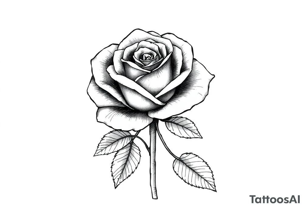 ROSE AND STEM WITH FLORIDA WRITTEN IN VERTICAL AS tattoo idea