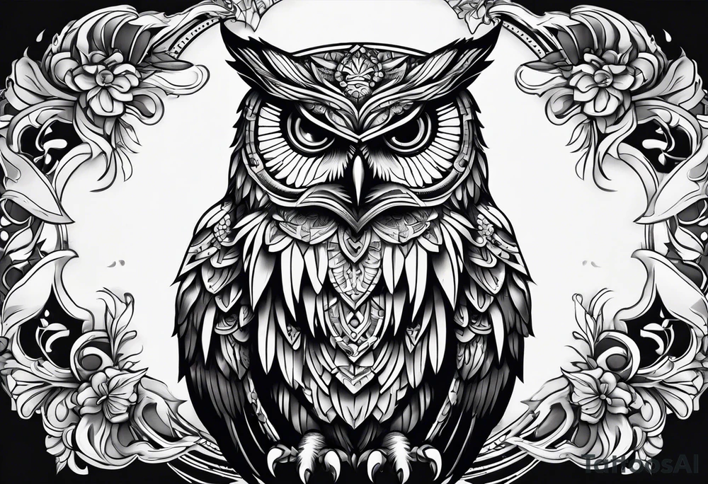 king evil owl tattoo idea