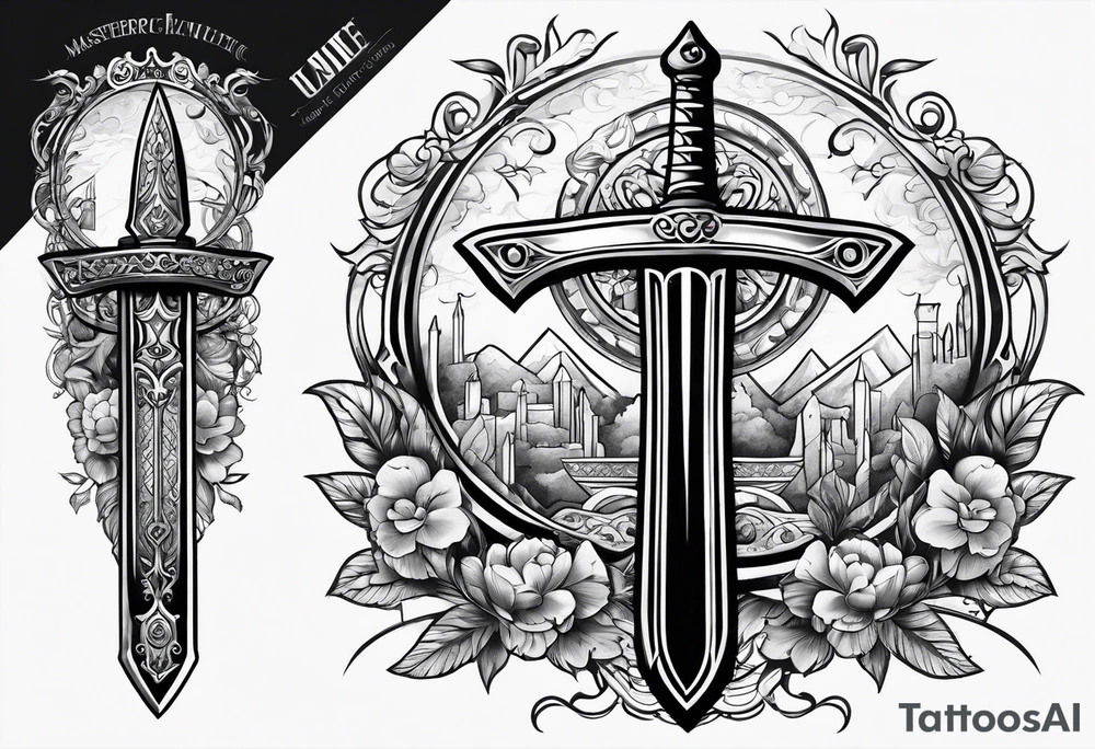 Magical sword tattoo idea