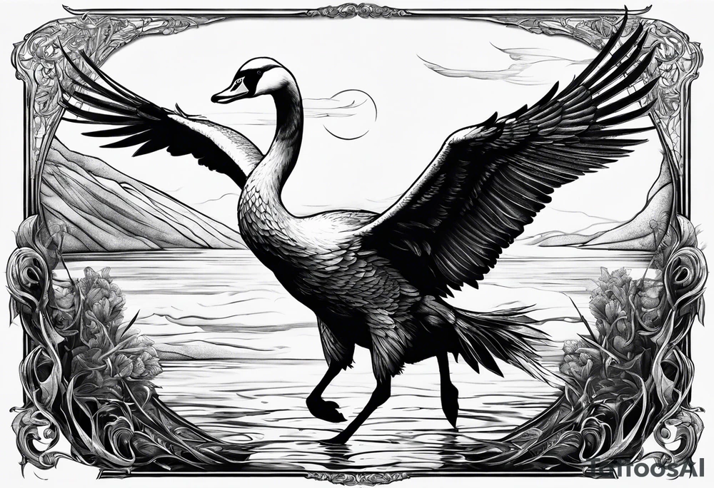 Swan Knight of Dol Amroth, Minimalist Logo tattoo idea