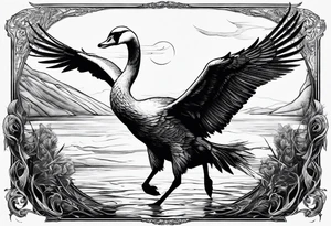 Swan Knight of Dol Amroth, Minimalist Logo tattoo idea
