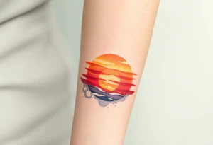 A realistic sunset tattoo idea