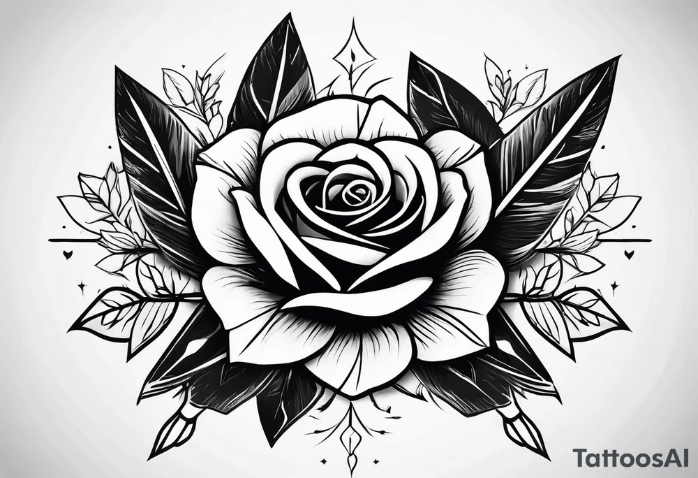five Indian arrows going through a single rose on a forearm tattoo idea five Indian arrows going through a single rose on a forearm tattoo idea