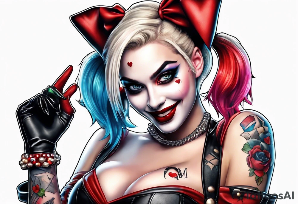 Pinup Harley Quinn tattoo idea