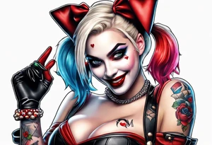 Pinup Harley Quinn tattoo idea