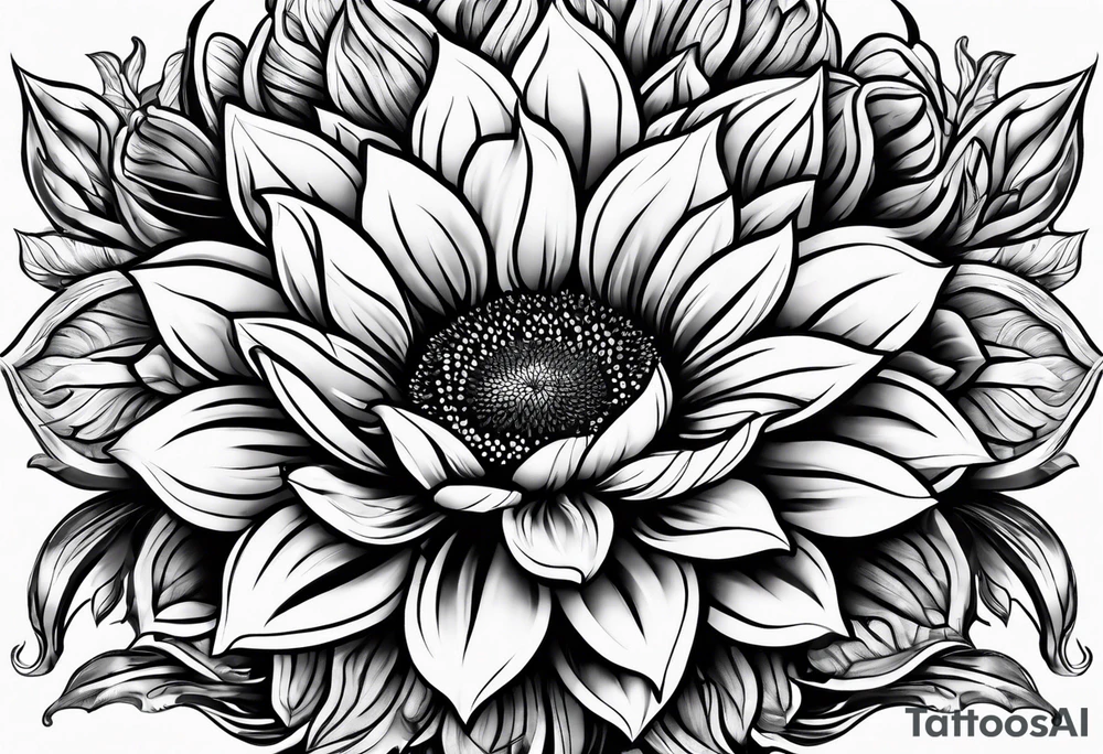 Flower fire an a sunflower tattoo idea