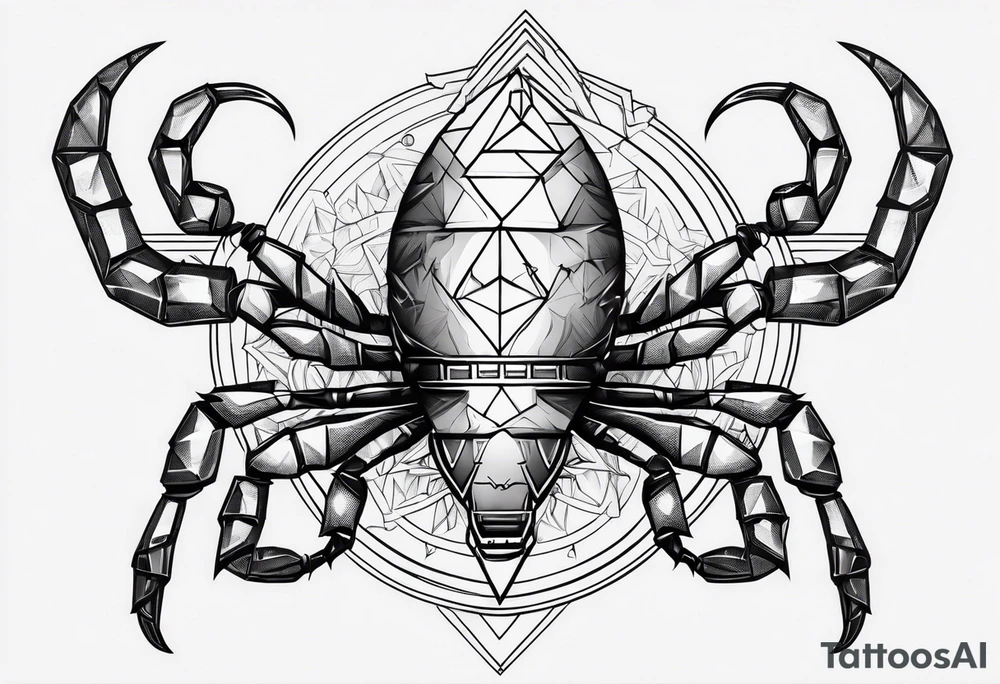 scorpion with all seing eye and triangle tattoo idea