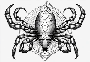scorpion with all seing eye and triangle tattoo idea
