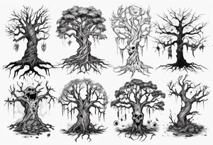 Undead tree tattoo idea