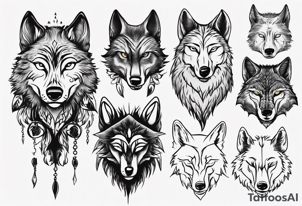 wolfs head tattoo idea