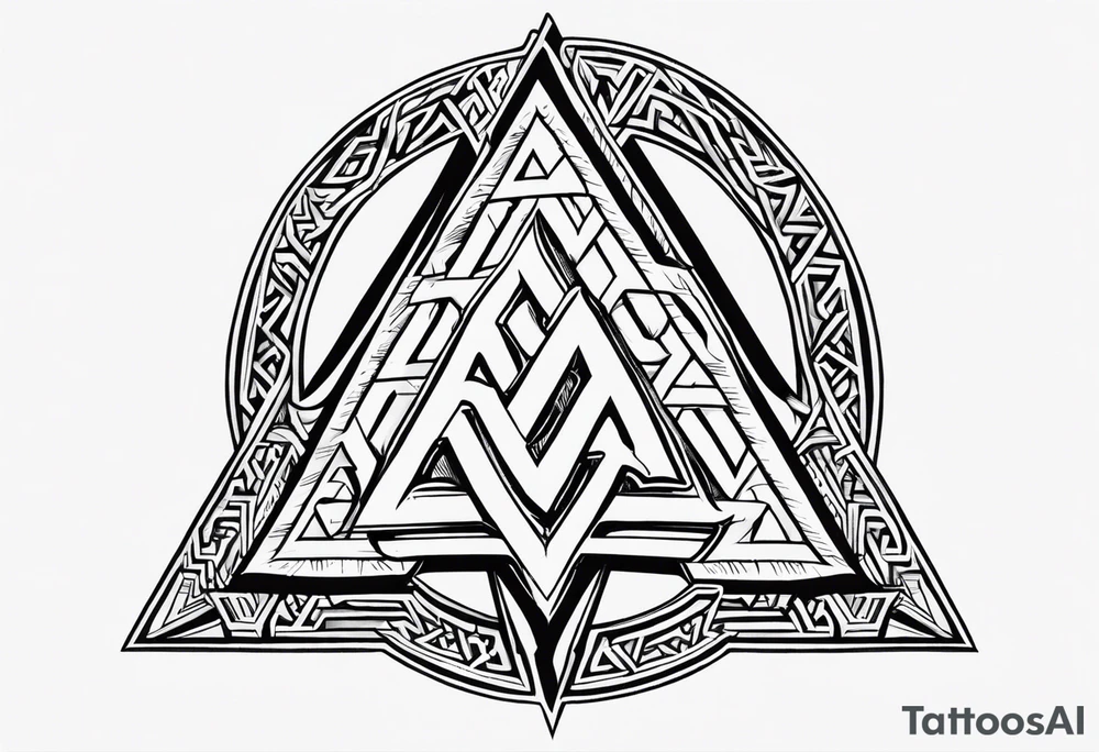 Valhalla shield valknut tattoo idea