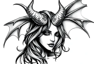 Gothic demon girl tattoo idea