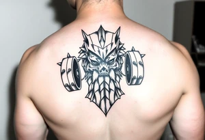 Sauron lifting weights tattoo idea