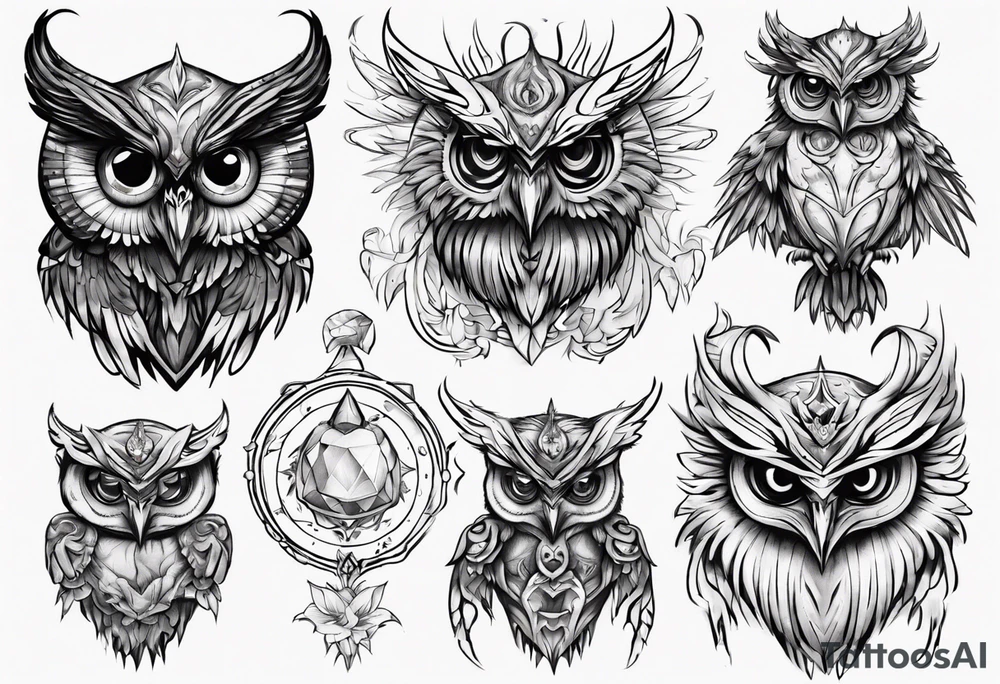 The Demon Owl Stolas, a Prince of Hell who is obsessed with gems, knowledge of astrology and poisonous plants. tattoo idea