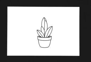 cute cacti and succulent in a pot tattoo idea