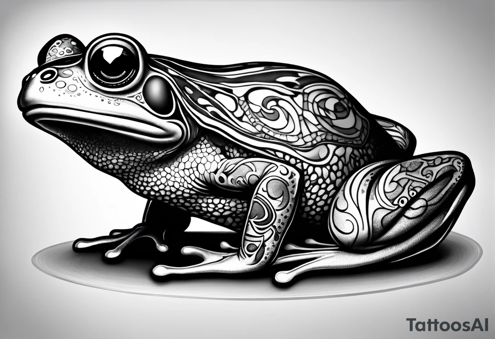 a psychedelic frog tattoo idea