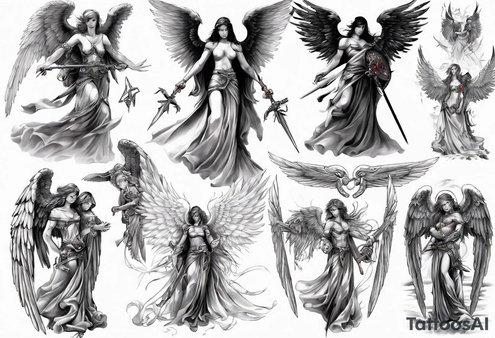 Warrior Angel picture tattoo idea