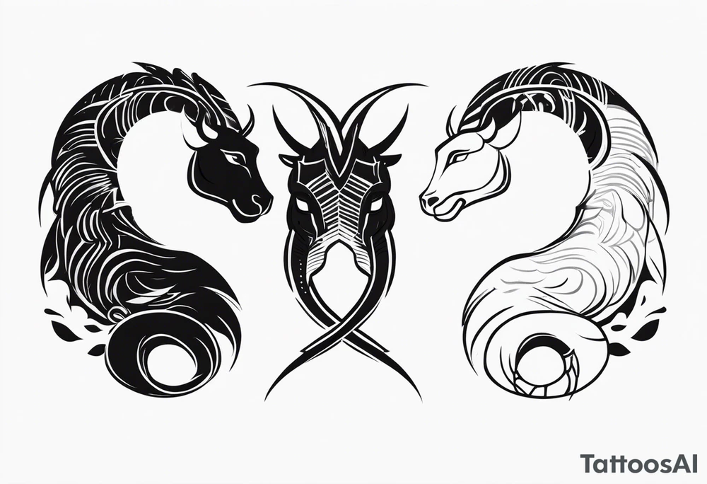 Scorpio and Leo mix  for couple tattoo idea