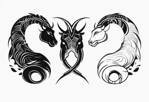 Scorpio and Leo mix  for couple tattoo idea