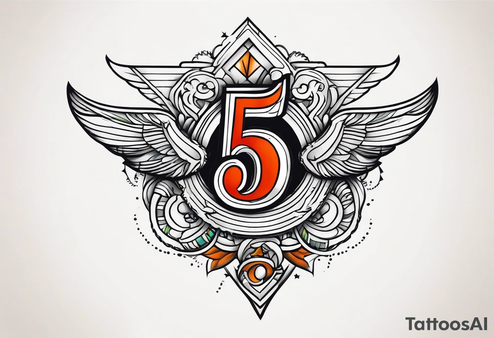 the number 5 tattoo idea