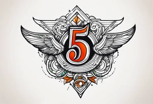 the number 5 tattoo idea