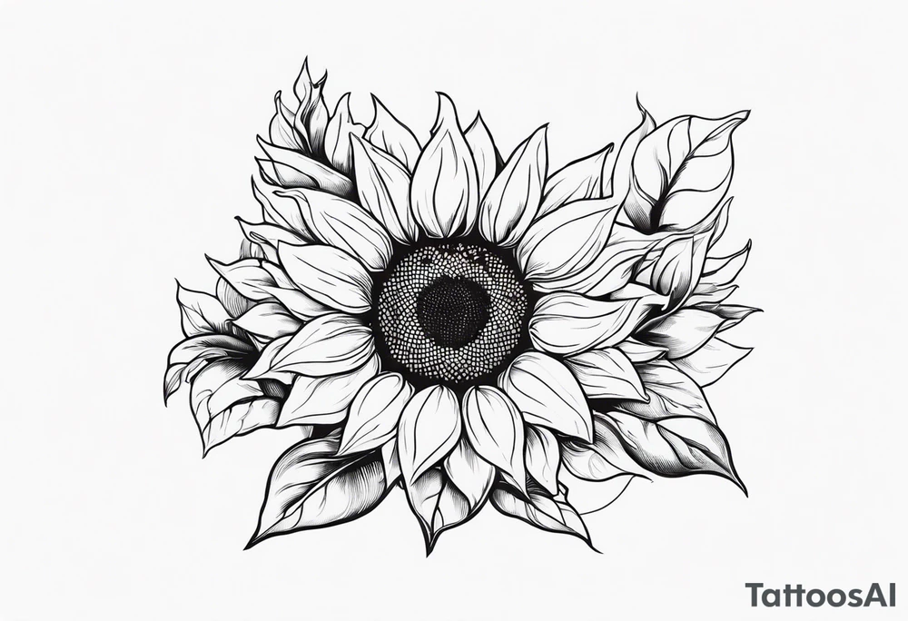 standing sunflower tattoo idea