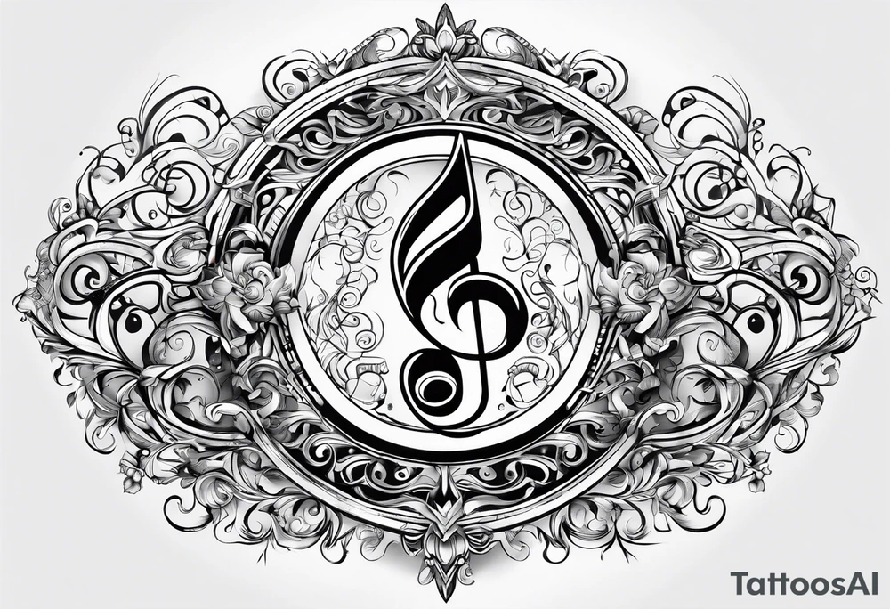 Note de musique, clef de sol, fin tattoo idea