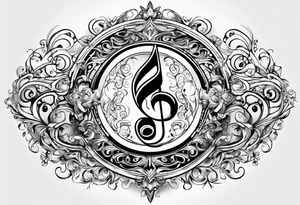 Note de musique, clef de sol, fin tattoo idea