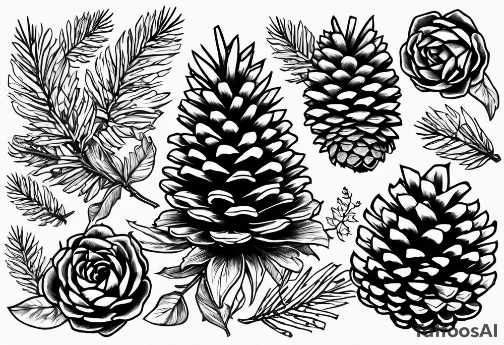 Waylon 9/15/23 pinecones and trees tattoo idea