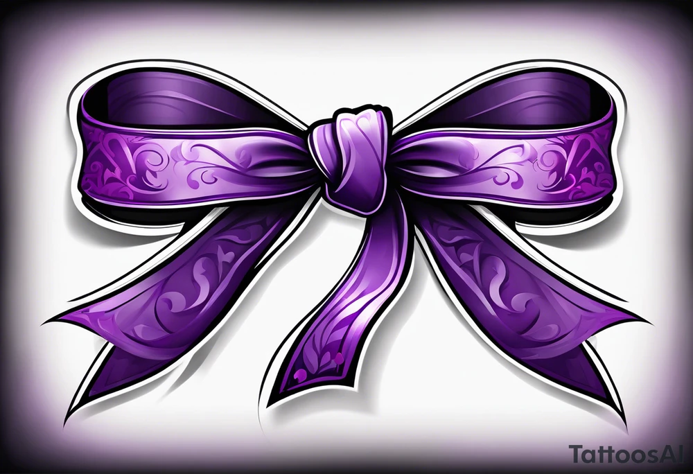 Purple cancer ribbon tattoo idea