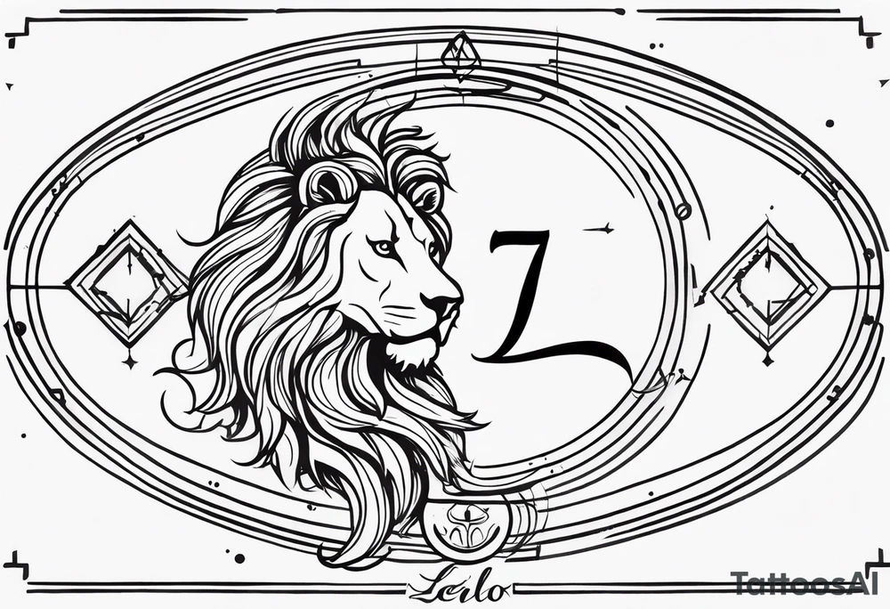 A tattoo in delicate style, so gentle. The symbol zodiac sign, Leo. The sketch should include fire, something delicate like that, and the numbers 7 and 8. Without a lion. tattoo idea