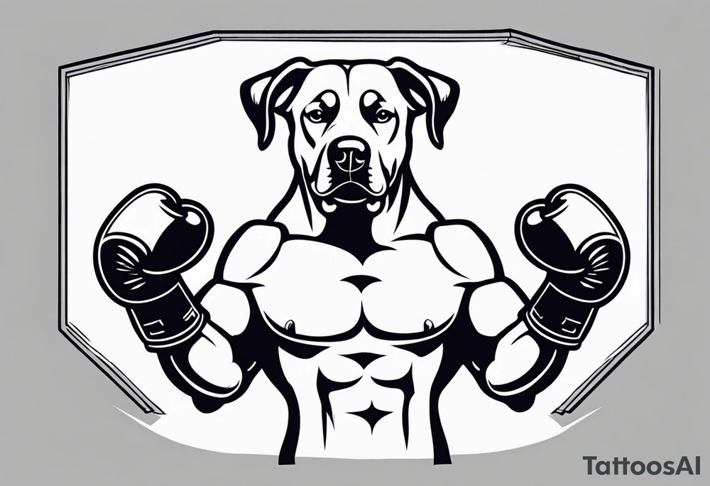 Dog boxing coach tattoo idea