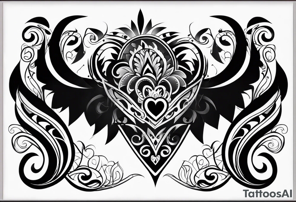 corazón tribal tattoo idea